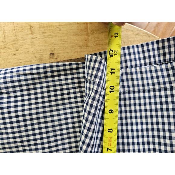 J. Crew Men’s Gingham Check 100% Cotton Flat Front Shorts Size 34 Navy Coastal - Picture 8 of 8